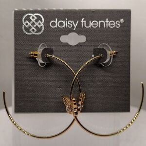 Daisy Fuentes Butterfly Hoop Earrings
